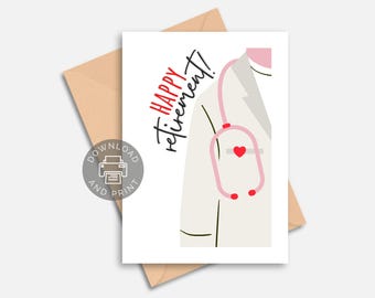 Printable Doctor Retirement Card, Medical Retirement Card, Doctor Retirement Gift, Doctor Retire, Retiring Doctor | Digital Card