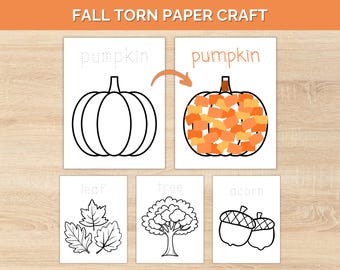 Fall Torn Paper Craft, Fall Daycare Craft, Autumn Toddler Craft, Fall Preschoool Craft, Fall Toddler Crafts, Cut and Paste Craft, Homeschool