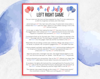 4th of July Left Right Game, 4th of July Games, Fourth of July Games, Left Right Game, Pass The Prize, Pass The Prize Game, Left Right Poem