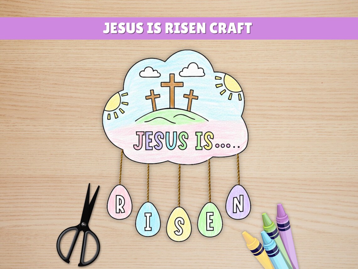 He is Risen Coloring, Easter Story Lesson, Holy Week Printable, Sunday ...