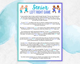Senior Left Right Game, Elderly Game, Activity for Seniors, Elderly Activity, Gift Passing Game, Pass The Prize Game, Left Right Story
