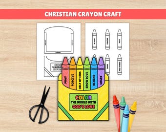 Christian Crayon Craft, Sunday School Lesson, Church Lesson Kids, Bible Coloring Craft, Preschool Bible Lesson, Gods Love Craft, Homeschool