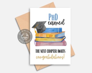 Biglietto Di Auguri Per Laurea Dottorato Per Lei - "Girl, You Crushed That Dissertation" - Con Busta Bianca A2