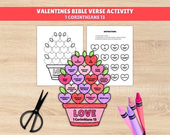 Attività biblica per San Valentino, attività cristiana per San Valentino, lavoretti per San Valentino della scuola domenicale, lavoretti per San Valentino in chiesa, 1 Corinzi 13