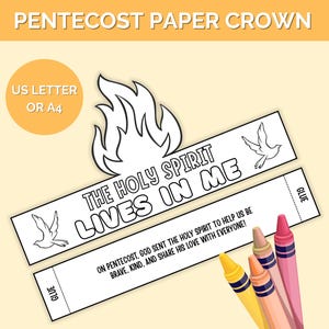 Pfingsten Papierkrone, Pfingsten Stirnband Handwerk, Sonntagsschule Handwerk, Pfingsten Kunst, Pfingsten Aktivität, Pfingsten Vorschule, Heiliger Geist