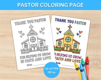 Pastor Coloring Page, Pastor Appreciation, Pastor Thank You, Children Ministry, Church Thank You, Sunday School Craft, Childrens Pastor Gift