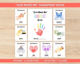 Christian Handprint Book, Bible Handprint, Handprint Book, Christian Preschool, Sunday School Class, Childrens Ministry, Church Lesson Kids