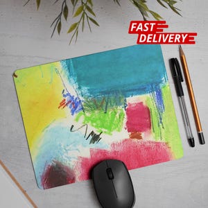 Abstract Art Mouse Pad: Jazz Inspired, Bright Colors