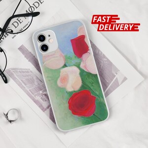 Blumen Rosen Kunst iPhone Hülle: Buntes Ölbild Design