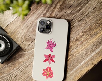 iPhone Hülle: Blühende Tiger Kunst - Slim, Glossy Finish