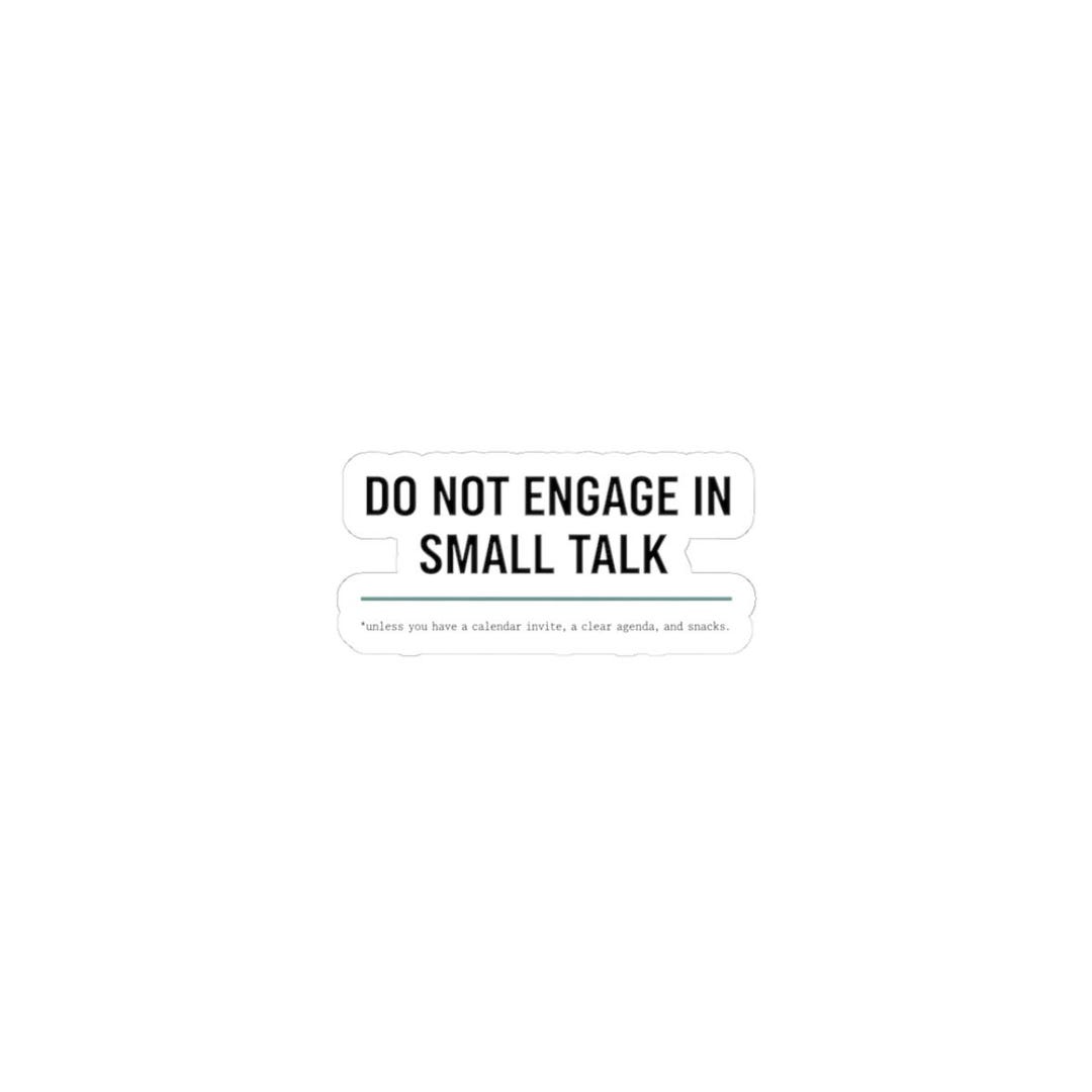 Not Engage Icon Do Not Engage in Small Talk Sticker | Kiss-cut Vinyl Sticker, Introvert ...