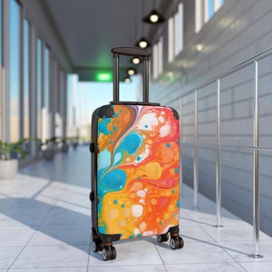 Vibrant Travel Suitcase, Bohemian Luggage, Colorful Carry-On, Stylish Travel Accessory, Perfect for Vacations and Getaways