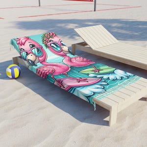 Boho Flamingo Beach Towel: Tropical Summer Decor