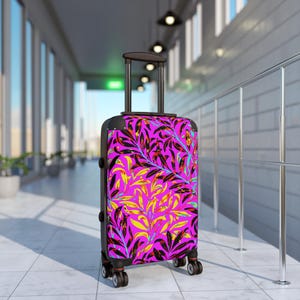 Vibrant Floral Suitcase, Colorful Travel Luggage, Trendy Carry-On, Vacation Gear, Bold Travel Accessory, Unique Baggage