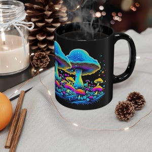 Psychedelic Mushroom Mug | Colorful Coffee Cup for Mushroom Lovers, Unique Gift for Birthdays, Holidays, and Special Occasions