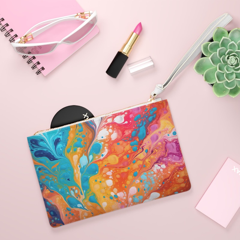 Portefeuille Abstract clutch Noir