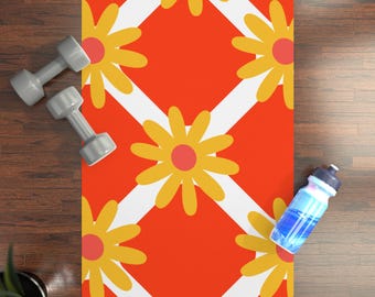 Vibrant Floral Yoga Mat: Non-Slip Rubber, Lightweight Fitness