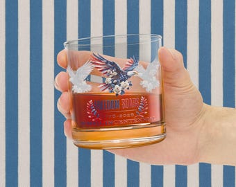Szklanka do whisky Patriotic Eagle Roses Rocks | 10-uncjowa szklanka do whisky