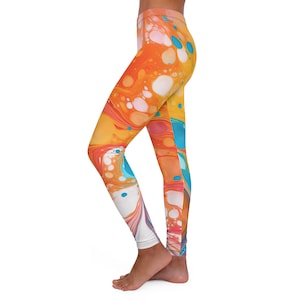 Vibrant Colorful Leggings for Active Women, Stylish Workout Pants, Casual Fashion Leggings, Festival Ready, Gift for Yogis