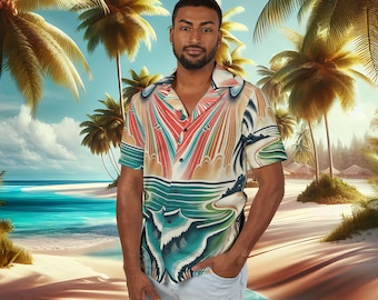 Tropical Hawaiian Camp Shirt: Men's Beachwear, Summer Style