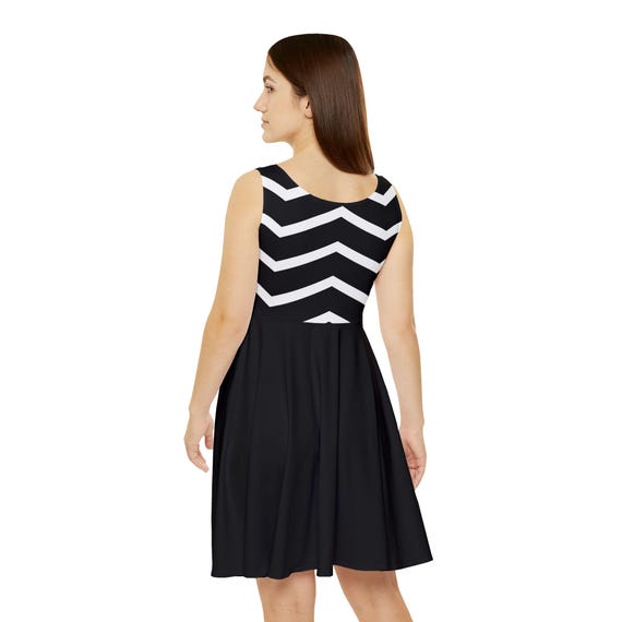 high waisted skater dress Triangulation High Neck Buckle Skater Dress