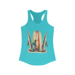 Surf&#39;s Up Racerback Tanktop, Strand Vibes Top, Sommerbekleidung, Urlaubskleidung, Damen Bademode, Surfer Geschenk