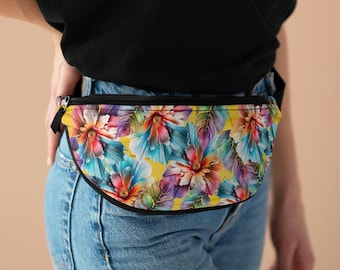 Floral Fanny Pack: Polyester Crossbody Adventure Bag