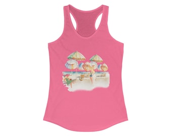 Summer Beach Racerback Tank Top: Lightweight Vacation Shirt