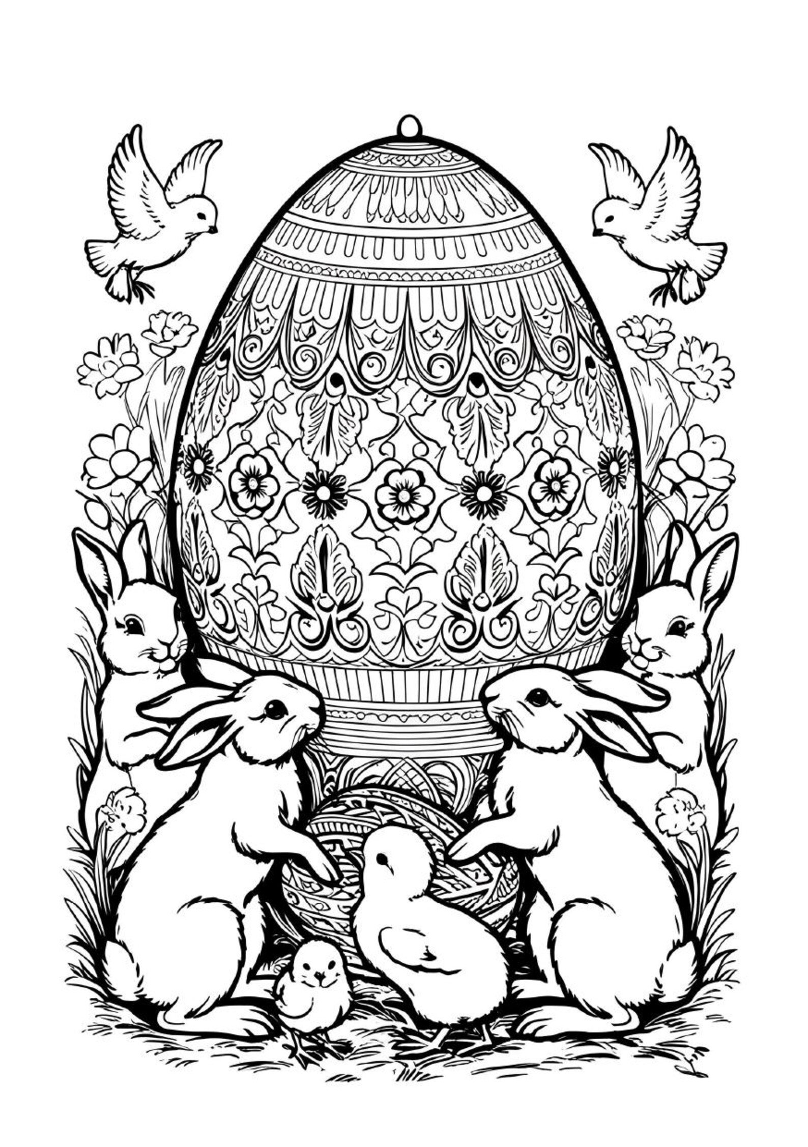 Easter Coloring Pages for Adults and Kids - Etsy Canada