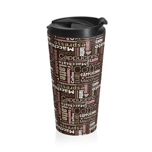Coffee Lover&#39;s Stainless Steel Travel Mug, Travel Coffee Cup, Insulated Mug for Home, Office, Outdoor Adventures, Gift for Her, Coffee Gifts