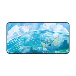 Vapor Mewe Pocket Monsters TCG Art Print Themed Gaming Desk Mat Mouse Pad