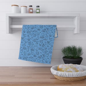 Dachshund Tea Towel, Sausage Dog Kitchen Towel, Cute Puppy Gift, Pet Lovers Home Decor, Dog Pattern Dish Towel, Dog Mom Present