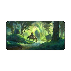 Alfombrilla de escritorio Breath of the Wild, alfombrilla para ratón de juegos, accesorio de escritorio, decoración de escritorio de oficina, regalo de anime