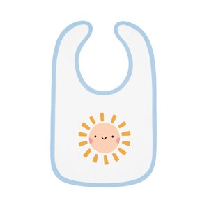 ベビービブ、笑顔の太陽デザイン、愛らしい幼児用授乳アクセサリー、保育所の必需品、ベビーシャワーギフト、男女兼用ビブ