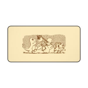 Pocket Monsters Pika Bulb Char Squirt TCG Art Print Themed Gaming Desk Mat Mouse Pad