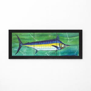 Marlin Framed Tile Mural