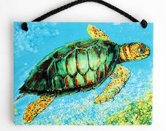 Green Sea Turtle Ceramic Tile