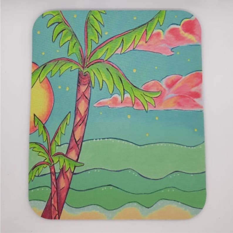 Sunset Palm Coaster and Mousepad