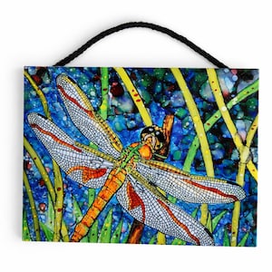 Twilight Wings Dragonfly Ceramic Tile