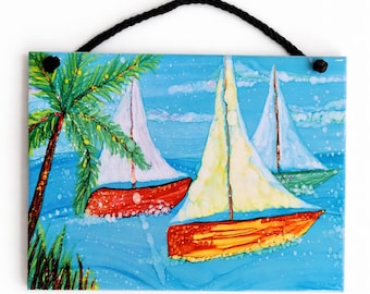 Sailboats Ceramic Tile