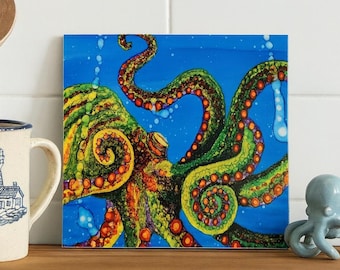 Octopus Journey Ceramic Tile