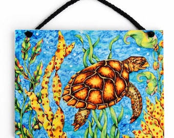 Sea Turtle Journey Ceramic Tile