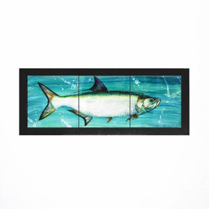 Framed Tarpon Tile Mural