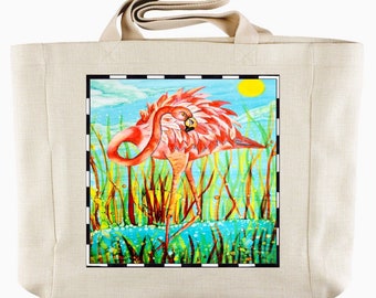 Flamingo Dance  Personalized Tote Bag