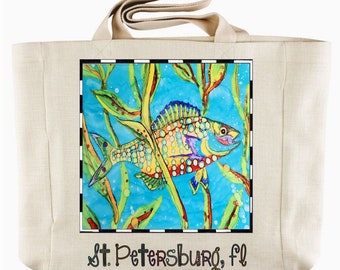 Dance of the Painted Fish Personalized Tote Bag