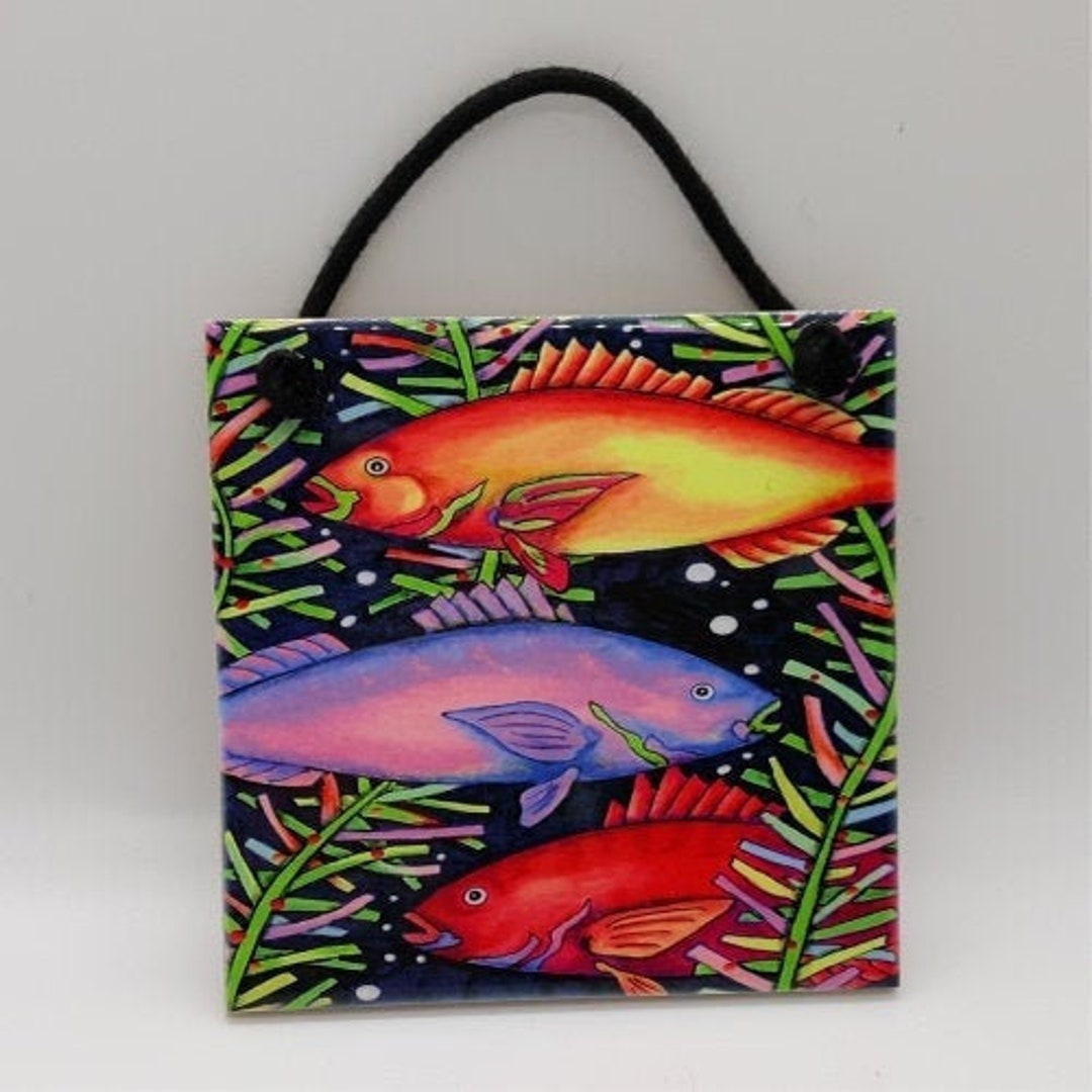 Fish Tribe Ceramic Tile Etsy