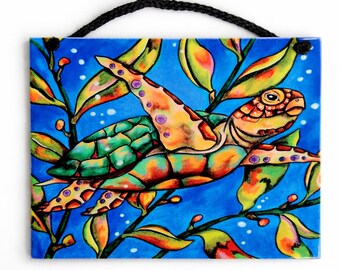 Sea Turtle's Garden Ceramic Tile