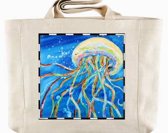 Jelly Fish Path Personalized Tote Bag