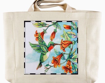 Hummingbird's Path Personalized Tote Bag