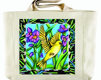 Yellow Bird Personalized Tote Bag